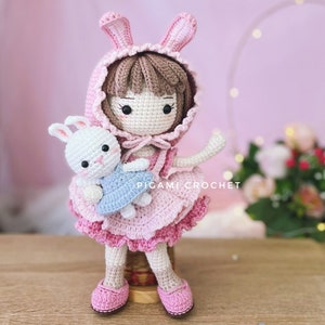 Crochet Doll Pattern, RABI Bunny, Amigurumi Doll Pattern