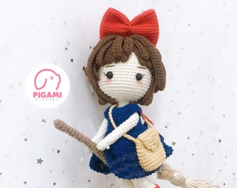 Anime girl crochet pattern, Ki ki Crochet Pattern, Ki ki Amigurumi Pattern