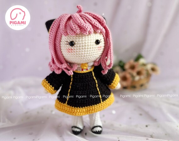 Anime Girl Crochet Doll Pattern Anya Crochet Amigurumi Doll - Etsy