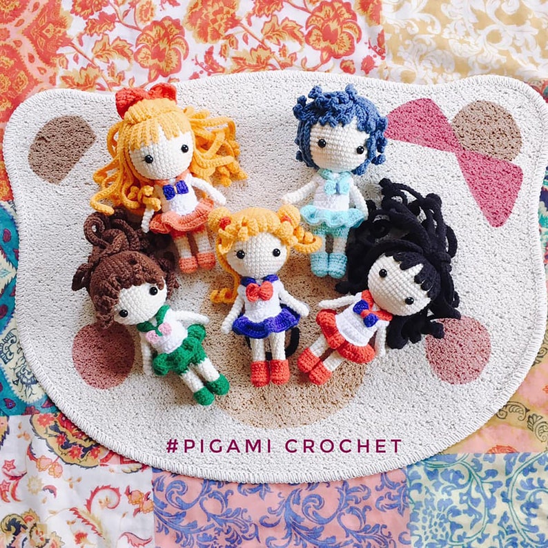 Crochet Doll Amigurumi Pattern Sailor Moon - 5 dolls Patterns -  Pigami/ PDF 