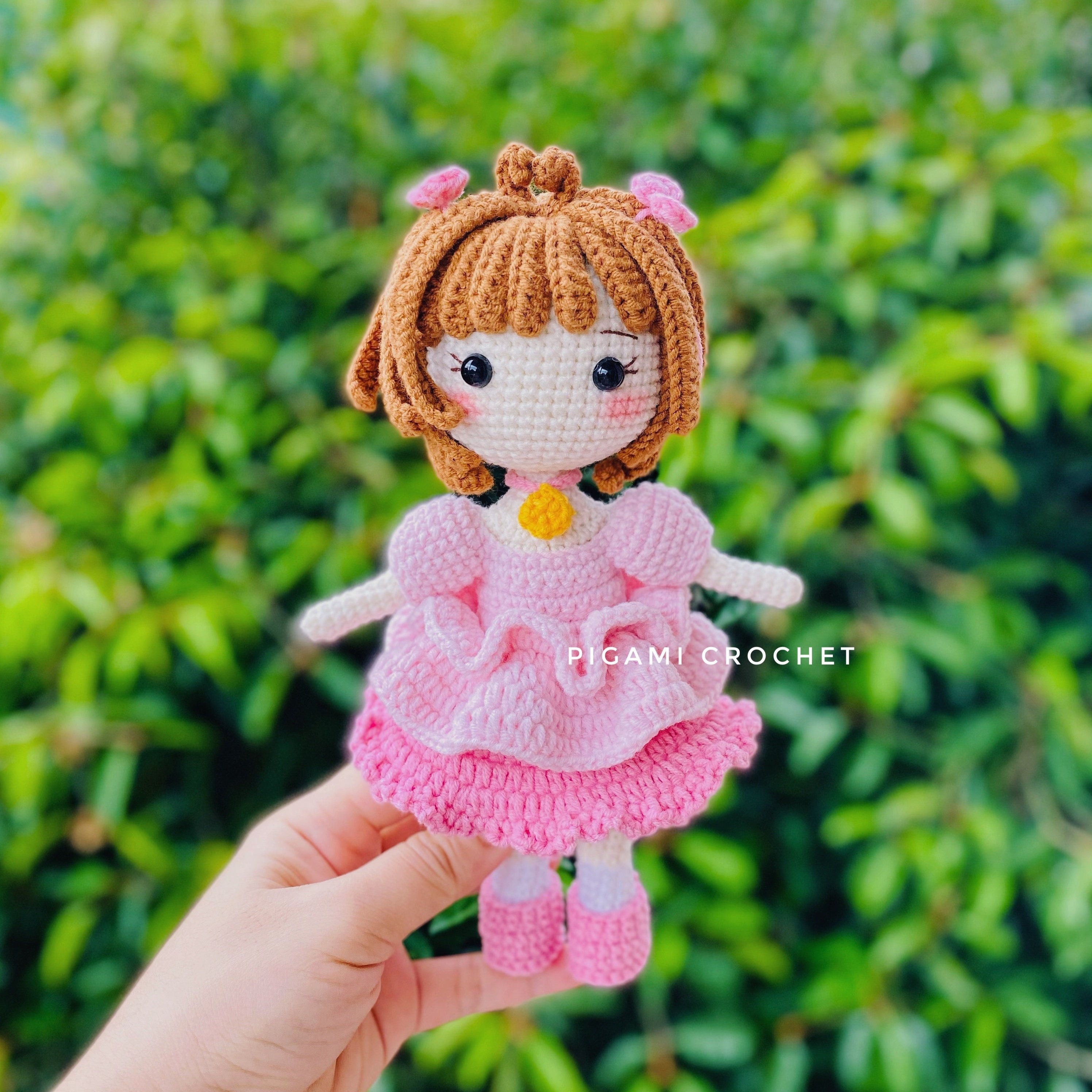 Crochet Doll Pattern, Anime Amigurumi Pattern, Pink Dress