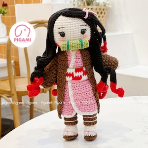 Crochet Doll Pattern, Anime Amigurumi Doll Pattern Nezu