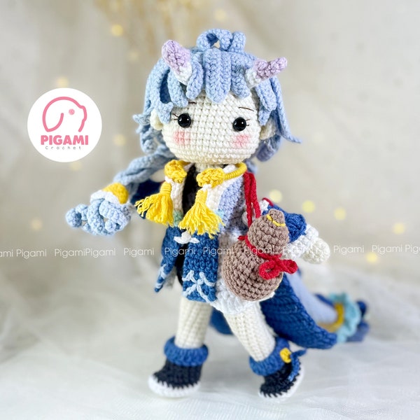 Anime Crochet Doll Pattern Amigurumi Doll Pattern, Baby Dragon doll, Game Doll