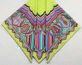 100% pure moerbeizijde keperstof dames grote vierkante sjaal 90 cm hoofdhals haarwikkel designer paisleygroene sjaal regenboog zijden bandana tulband