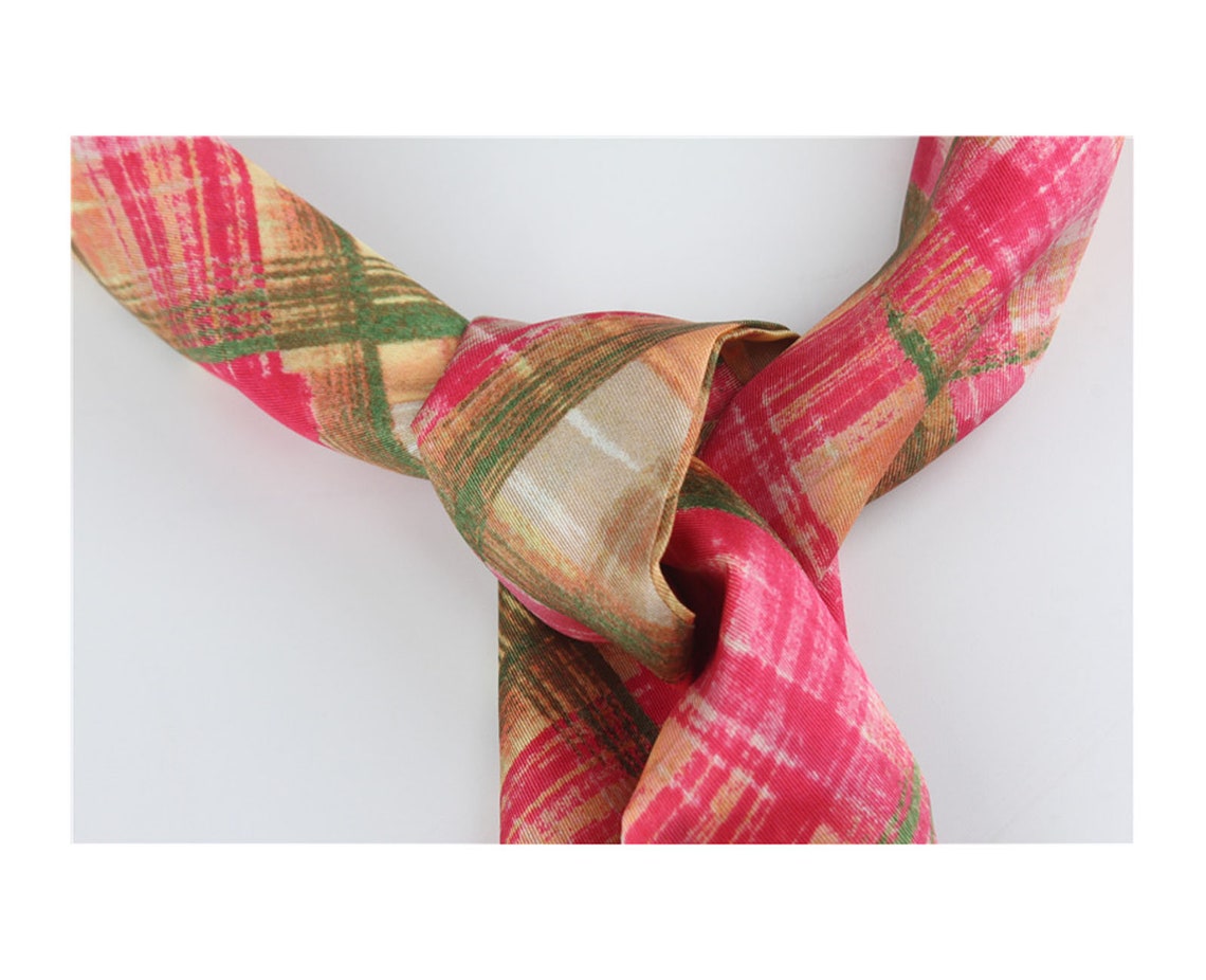 100% Reiner Seidenwille Doppellagiger langer Dünner Schal | Etsy