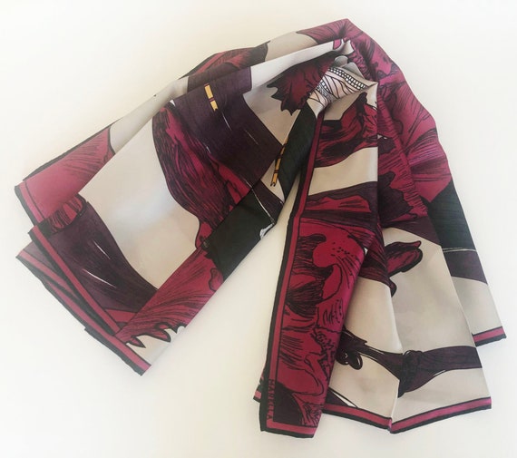 Italian Pure Silk Twill 90CM Large Square Scarf H… - image 5