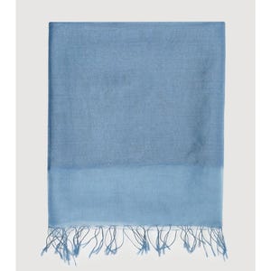 SILK BLEND Stole 100x200CM Silk Organza Large Shawl Dusty Blue Oversize Feather Light Double Layer Scarf Lady Neck Shoulder Wrap Women Gift