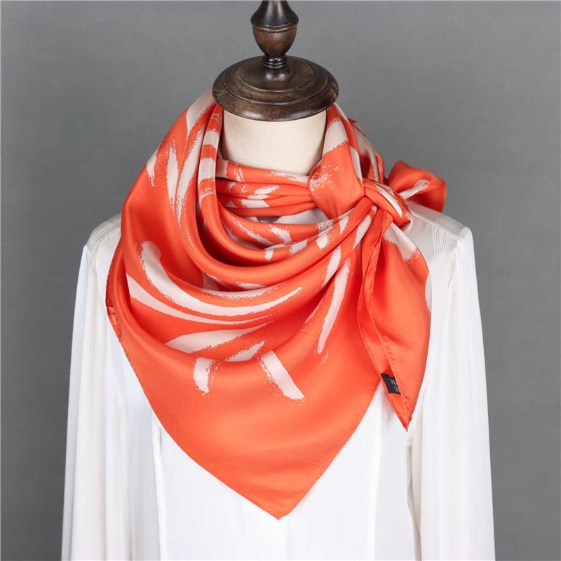 Jungle Print Square Silk-Twill Scarf - Orange main image 1