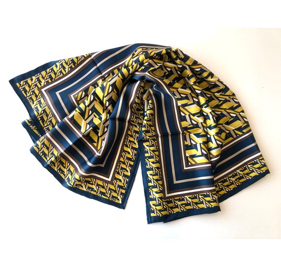 PURE SILK Italian Designer Neckerchief Women Large Sq… - Gem