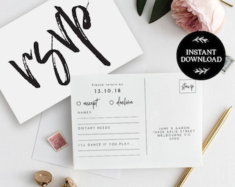 rsvp postcard etsy wedding rsvp postcards templates