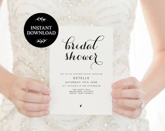 bridal shower invitation instant download bridal shower etsy