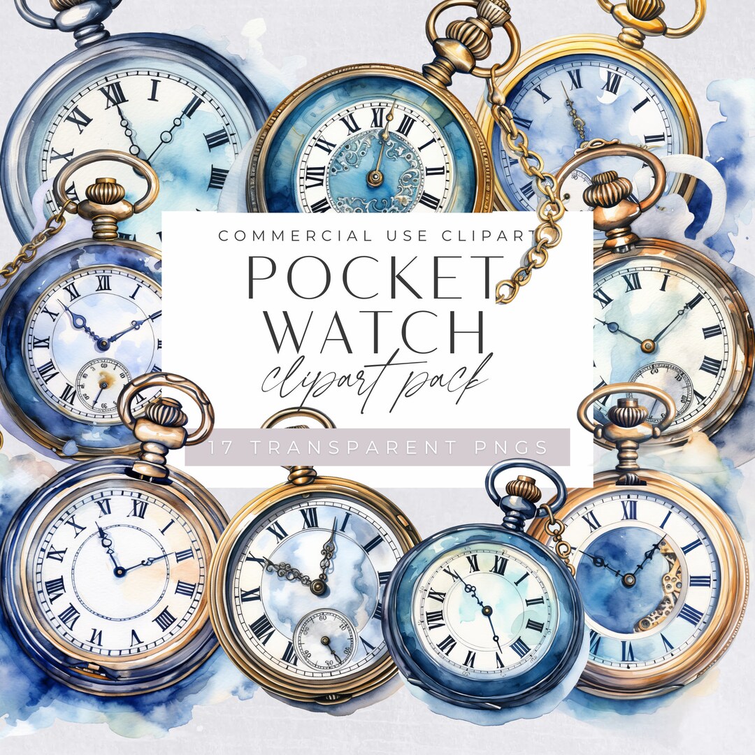 Pocket Watch Png, Old Vintage Watches Clipart, Antique Watercolor Watch ...