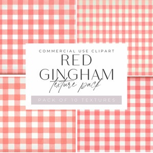 May include: A set of 10 digital red and white gingham patterns.  COMMERCIAL USE CLIPART RED GINGHAM texture pack PACK OF 10 TEXTURES