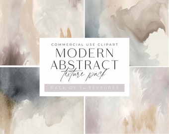 Modern Abstract Texture Clipart, Neutral Beige, Brown, Gray Minimal Watercolor Backgrounds, Alcohol Ink, jpeg, commercial use