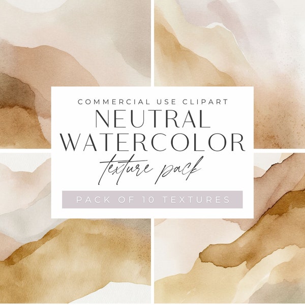 Neutral Watercolor Clipart, Brown Textures for backgrounds, jpeg, commercial use, watercolor shapes, watercolour splashes