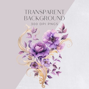 a white and purple background with flowers on it