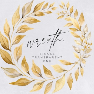 Autumn Wreath Clipart, SINGLE IMAGE, Fall Watercolor Wreaths, Half Wreath, Wedding Invitation Clip Art, Rustic Leaves, transparent png