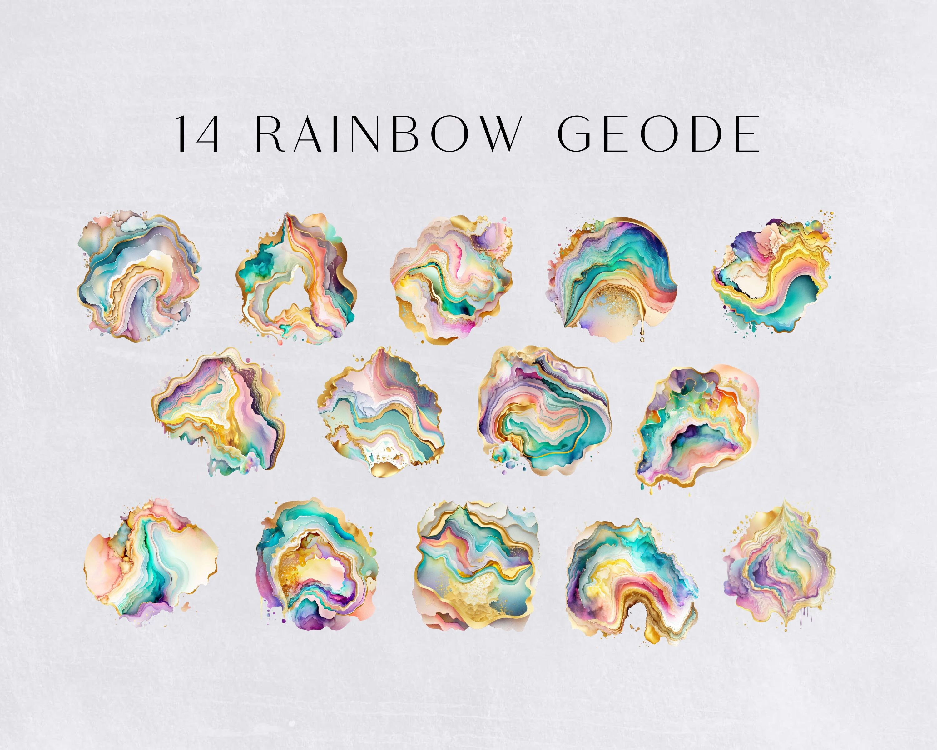 Rainbow Alcohol Ink Png Clipart, Geode Transparent, Colorful ...