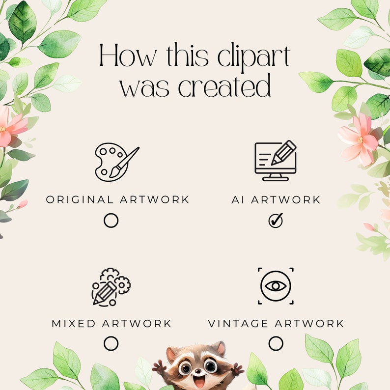 a picture of an animal with a flower frame around it