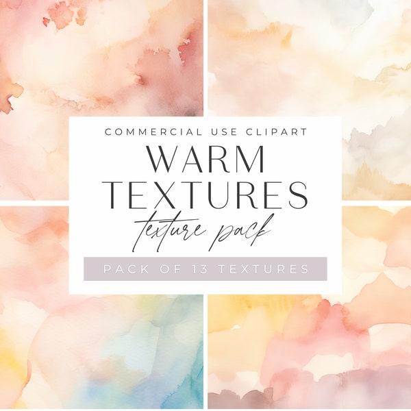 Watercolor Texture Pack, JPEG, Dusty Pinks, Peaches and Orange Washes, Ombre Pastel Clipart, Pale, Backgrounds and Textures, Procreate