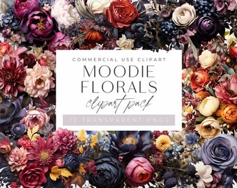 Moody Florals Clipart, Moodie Watercolor Peony Png , Commercial Use, Transparent PNGs, Wedding Invitation Florals Bouquets & Pose