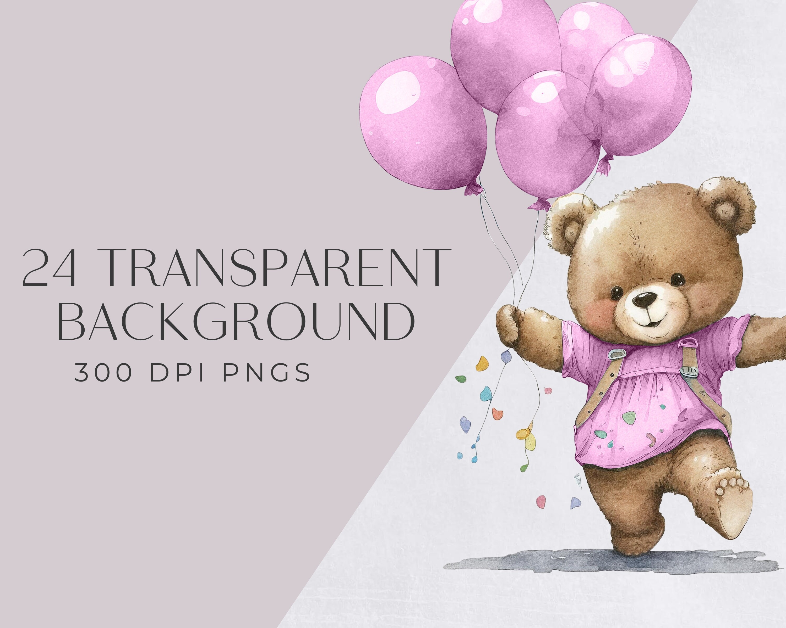 Watercolor Teddy Bear Clip Art Clipart Pack Baby Shower for a - Etsy UK