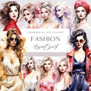 Modelo de moda clipart, Planner Girl clip art, cabeça feminina, figuras de luxo, ilustração de mulheres elegantes, uso comercial, download digital,