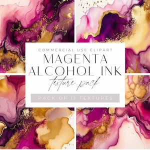 Magenta en gouden alcoholinkt textuur, jpeg-clipart, kleurrijke karmozijnrode achtergronden en patronen, vloeibare inkt clipart, afbeelding 1