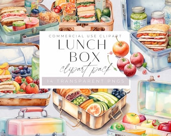 Lunch Box Clipart, Back to School Grafiken, Gesundheit Essen Mittagessen, Kinder Snacks Clip Art, Tragetasche png, Sandwiches, Obst, kommerzielle Nutzung