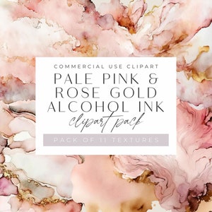 Pink and Gold Alcohol Ink Paper, Alcohol Ink Digital Paper, Pink