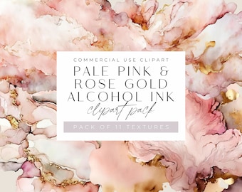 Pale Pink & Rose Gold Alcohol ink Texture, transparent png clipart, Geode Backgrounds, Liquid Ink Clipart, Abstract, colorful illustration