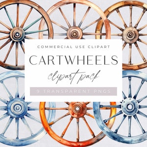 Cartwheel Clipart, Wooden Wheels png, Western Cart, Truck Clip Art, Cowboy, Commericlal Use, Digital Download, Junk Journal, Scrap Elements