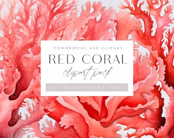 Rotes Korallenriff Clipart, Aquarell Ozean, Unterwasser Sea Life, Algen, Nautische Clipart, kommerzielle Nutzung, transparente png, kommerzielle Nutzung