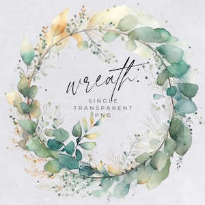 Autumn Wreath Clipart, SINGLE IMAGE, Fall Watercolor Wreaths, Half Wreath, Wedding Invitation Clip Art, Rustic Leaves, transparent png