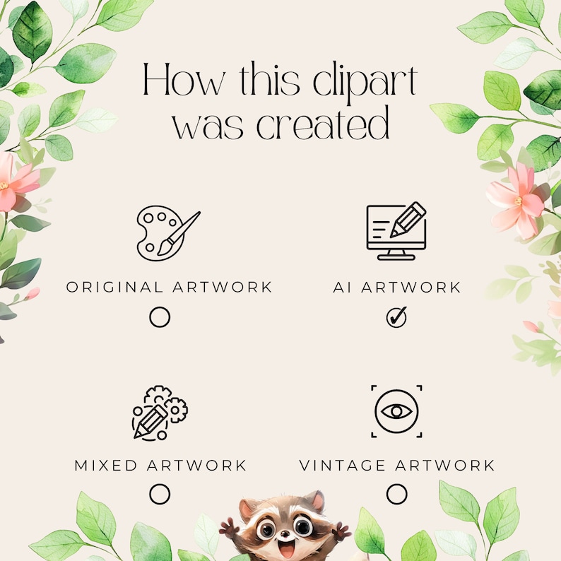 a picture of an animal with a flower frame around it