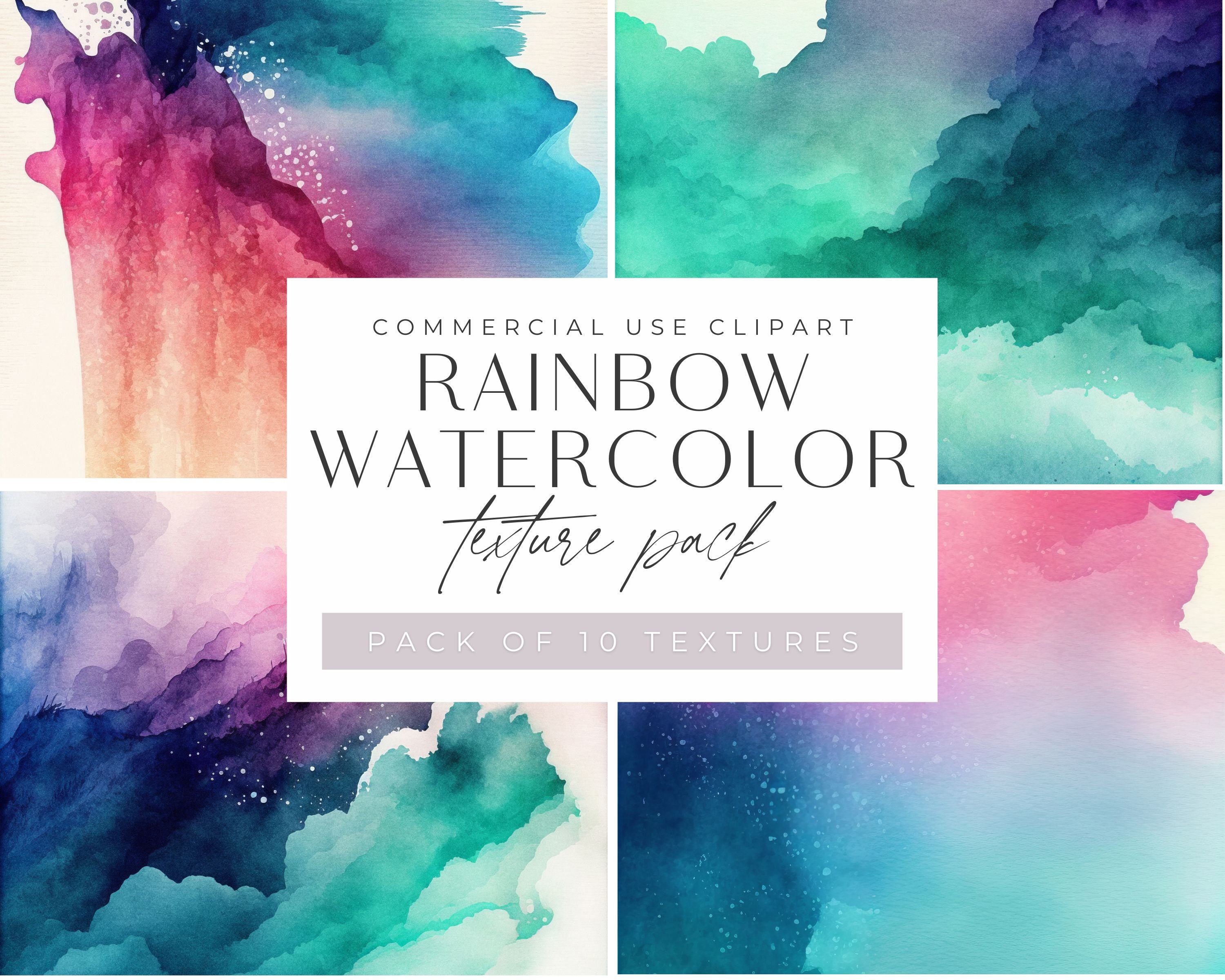Rainbow Watercolor Texture Clipart, Bright Png, Transparent Colorful ...