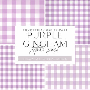 Gingham Purple and White Texture Clipart, Check Pattern Backgrounds, jpeg Clip Art, Commercial use, Pastel Gingham Digital Paper