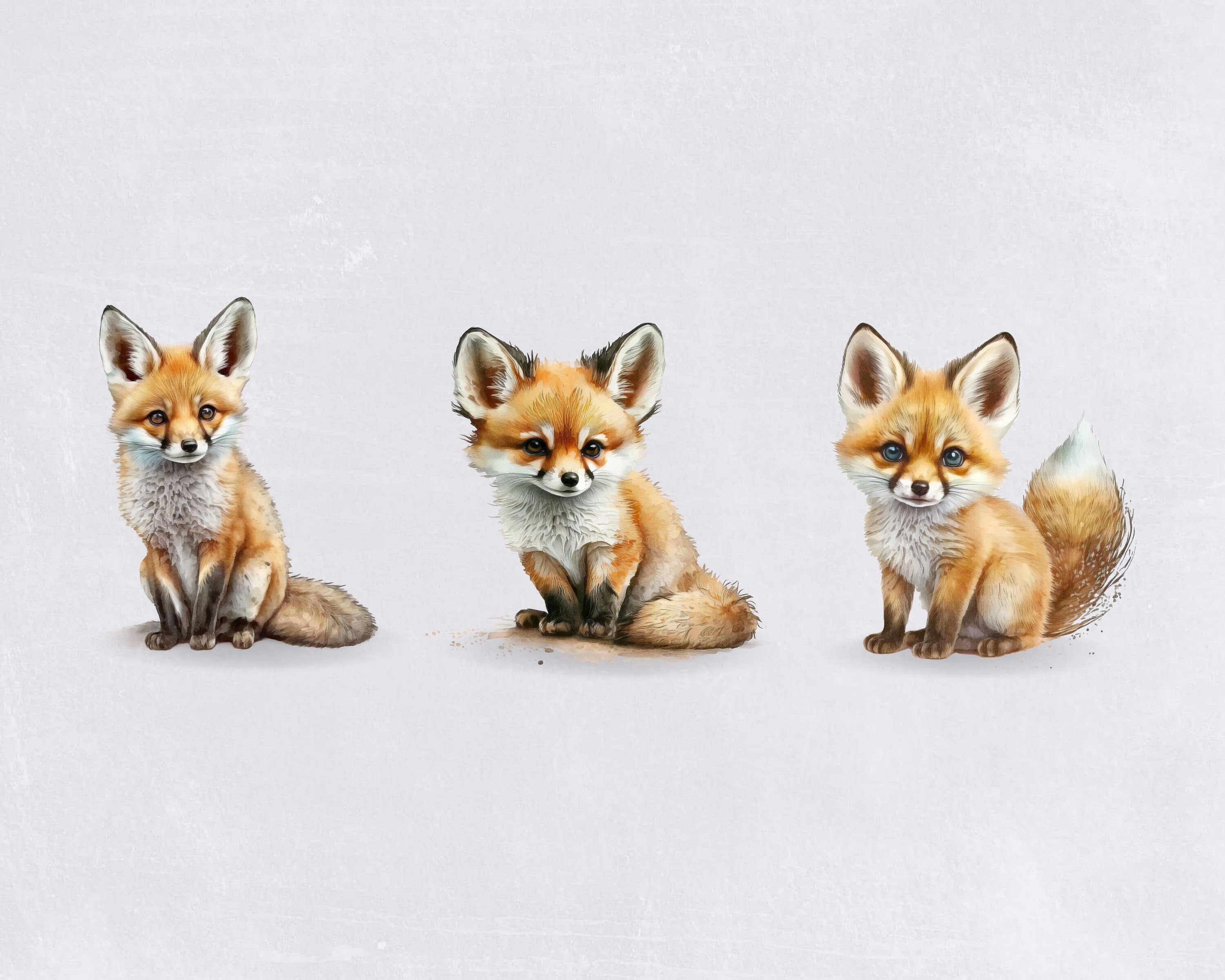 Cute Fox Watercolor Clipart Baby Animal Clip Art for - Etsy Canada