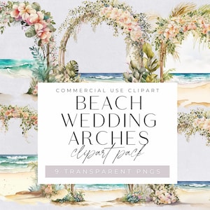 Plage mariage arches Clipart, les mariés, faire-parts pour le jour du mariage, chronologie de mariage, usage commercial, arche Clip Art, PNG transparents,