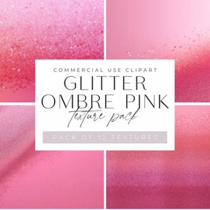 Clipart de textura ombré con purpurina rosa, fondos degradados brillantes y coloridos, jpeg, uso comercial, fondo brillante
