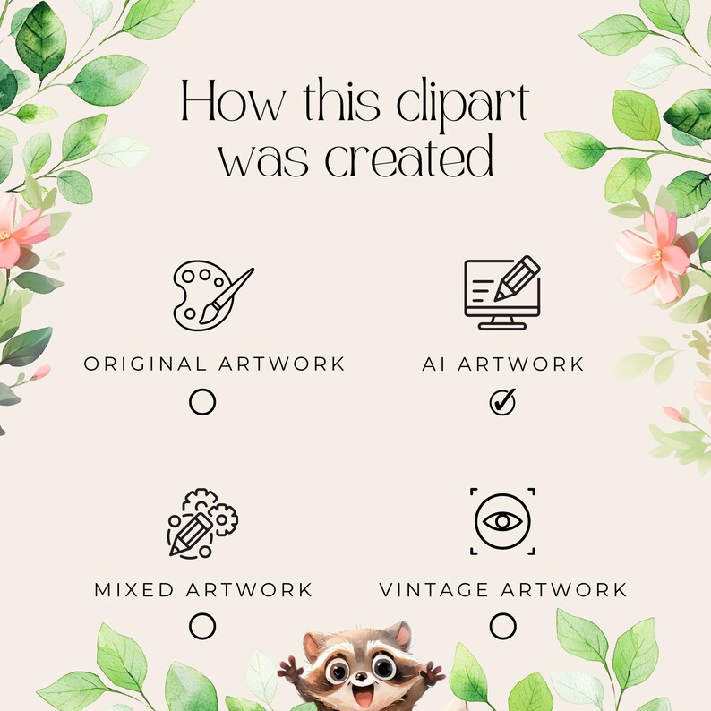 a picture of an animal with a flower frame around it