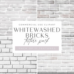WhiteWashed Bricks Clipart, Brick Wall Backgrounds & Patterns, jpeg clipart, Grunge Texture, Building Brick Walls,