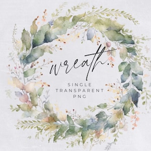 Autumn Wreath Clipart, SINGLE IMAGE, Fall Watercolor Wreaths, Half Wreath, Wedding Invitation Clip Art, Rustic Leaves, transparent png