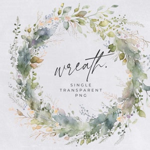 Autumn Wreath Clipart, SINGLE IMAGE, Fall Watercolor Wreaths, Half Wreath, Wedding Invitation Clip Art, Rustic Leaves, transparent png