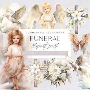 In Loving Memory Clipart, Funeral Program Clip Art, Angel Wings png, Memorial Graphics, Rest in Peace Illustrations, RIP, Card Making