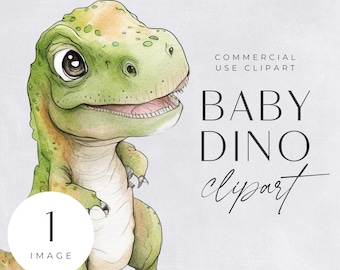 Gráfico de clipart do bebê T Rex | IMAGEM ÚNICA | para uso comercial, PNGs transparentes, Dinosaur Clip art Jurassic, gráficos de chá de bebê, arte de parede