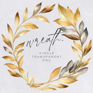 Autumn Wreath Clipart, SINGLE IMAGE, Fall Watercolor Wreaths, Half Wreath, Wedding Invitation Clip Art, Rustic Leaves, transparent png