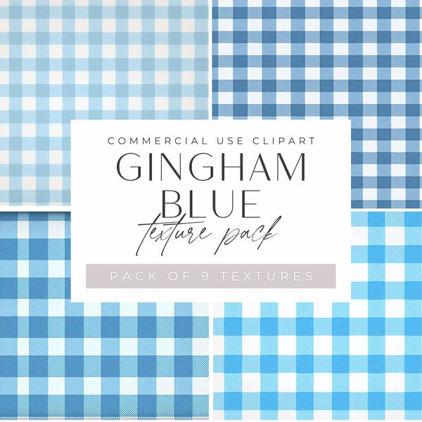 Gingham Blue and White Texture Clipart, Check Pattern Backgrounds, jpeg Clip Art, Commercial use, Pastel Gingham Digital Paper