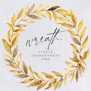 Autumn Wreath Clipart, SINGLE IMAGE, Fall Watercolor Wreaths, Half Wreath, Wedding Invitation Clip Art, Rustic Leaves, transparent png
