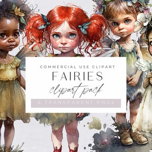 Fairy Clipart Commercial Use, Magical Fairytale, Cute Enchanted Forest Fairies, Mystical and Fantasty Clip Art, Garden, Transparent PNGs,